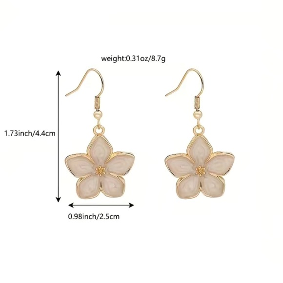 NIP Black flower dangle earrings - Picture 2 of 2